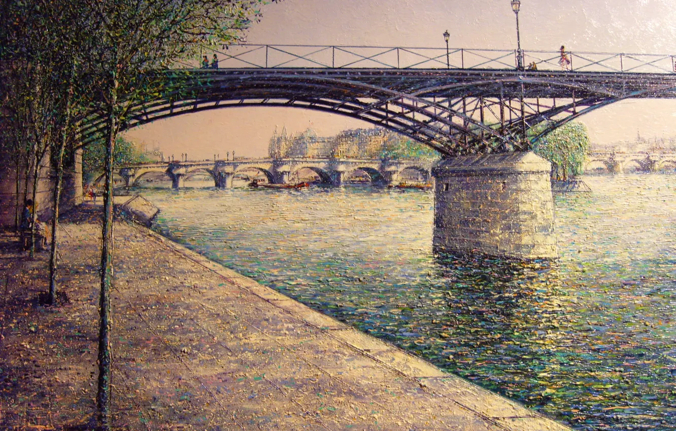 Photo wallpaper bridge, promenade, Guy Dessapt