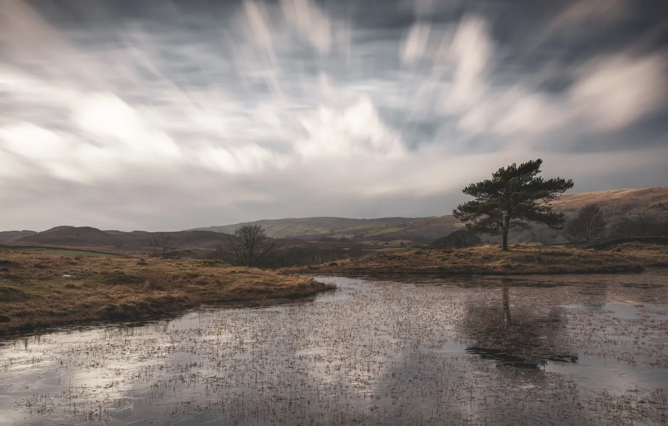 Photo wallpaper England, Cumbria, Kelly Hall Tarn