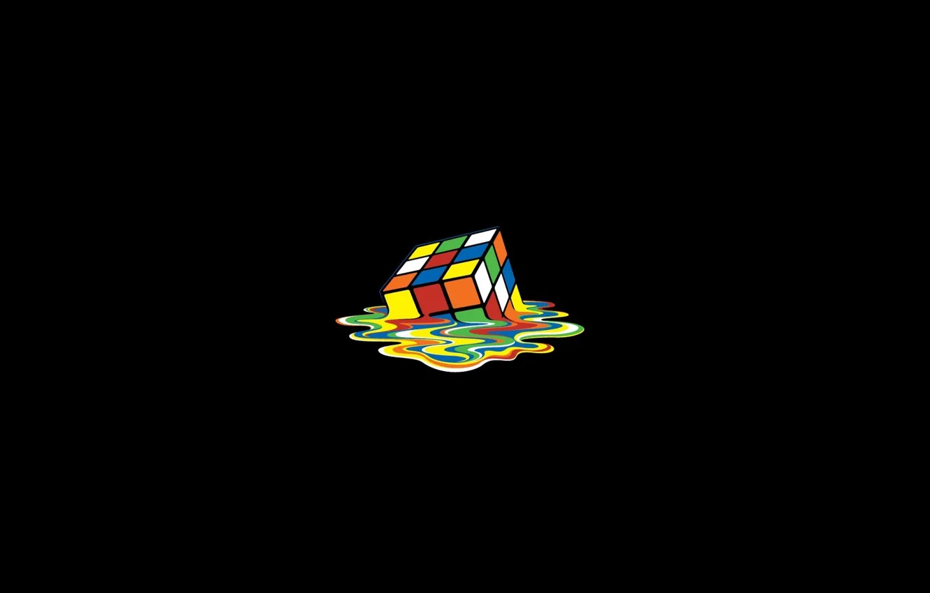 Photo wallpaper color, Rubik's cube, melting