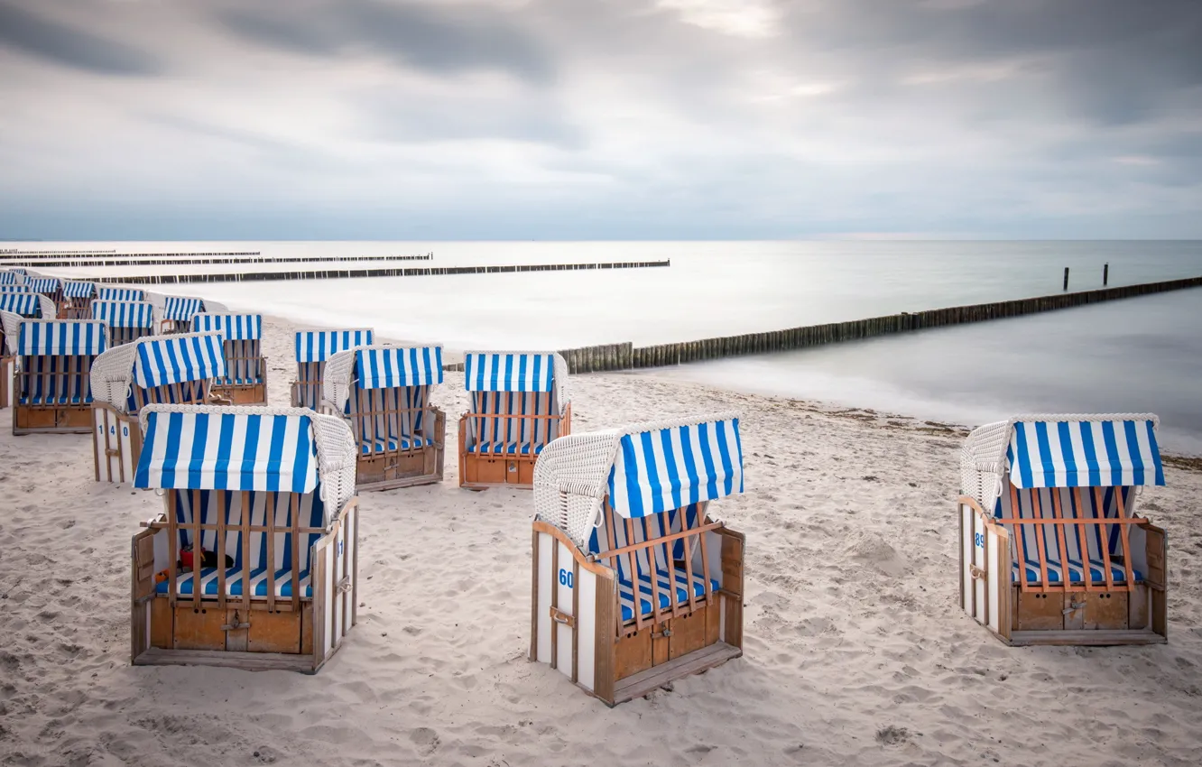 Photo wallpaper sea, beach, Cabinet