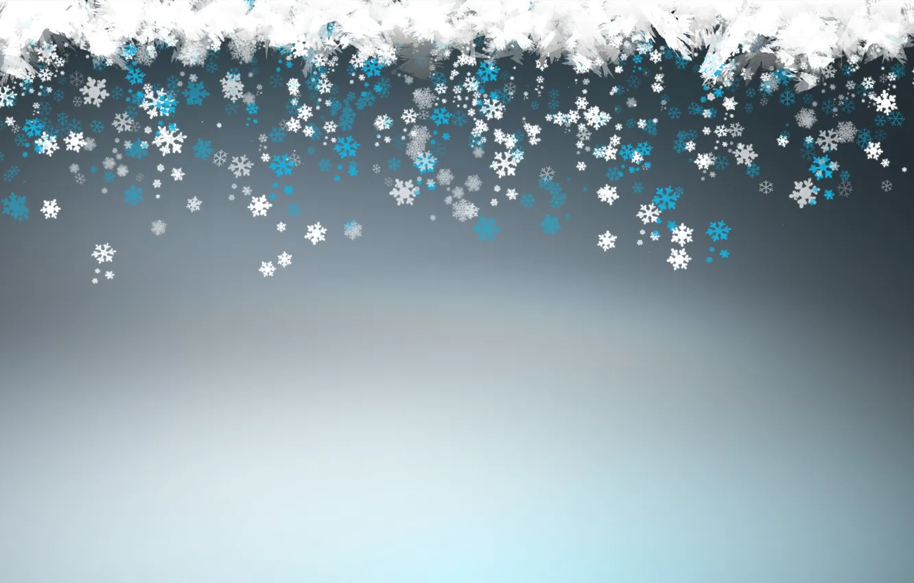Photo wallpaper new year, blue, winter, snowflakes