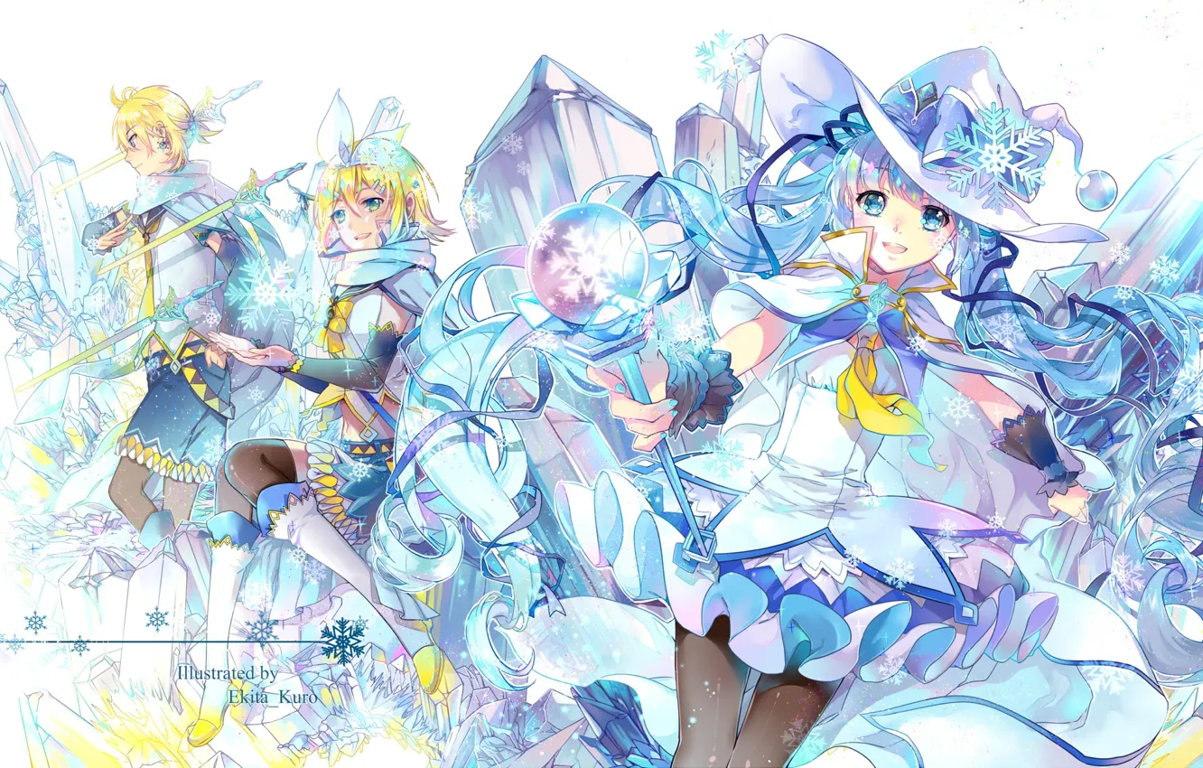 Photo wallpaper winter, ice, anime, art, Vocaloid, Vocaloid, characters