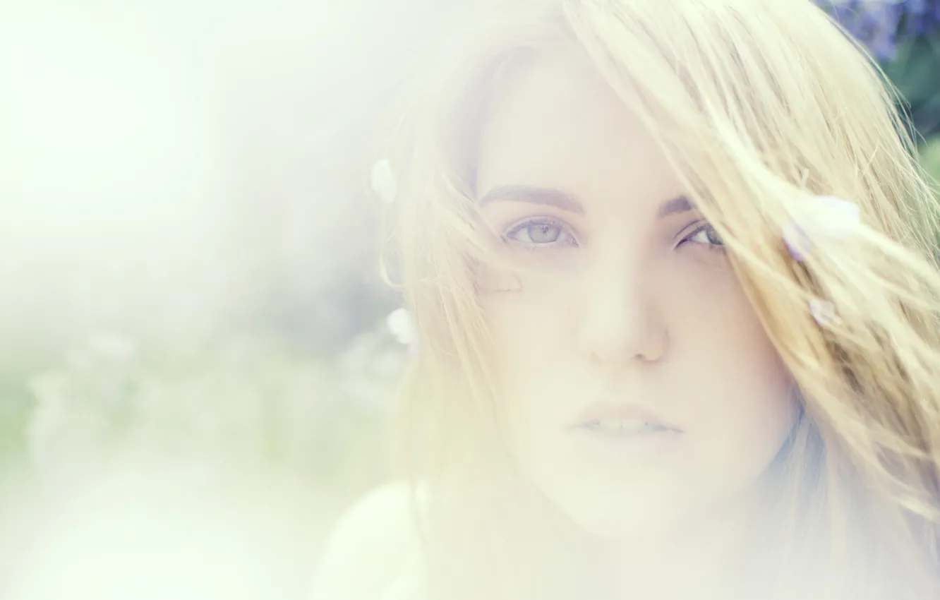 Photo wallpaper girl, blonde, gently