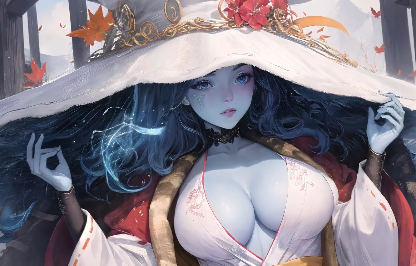 Photo wallpaper girl, flowers, the game, hat, Elden Ring