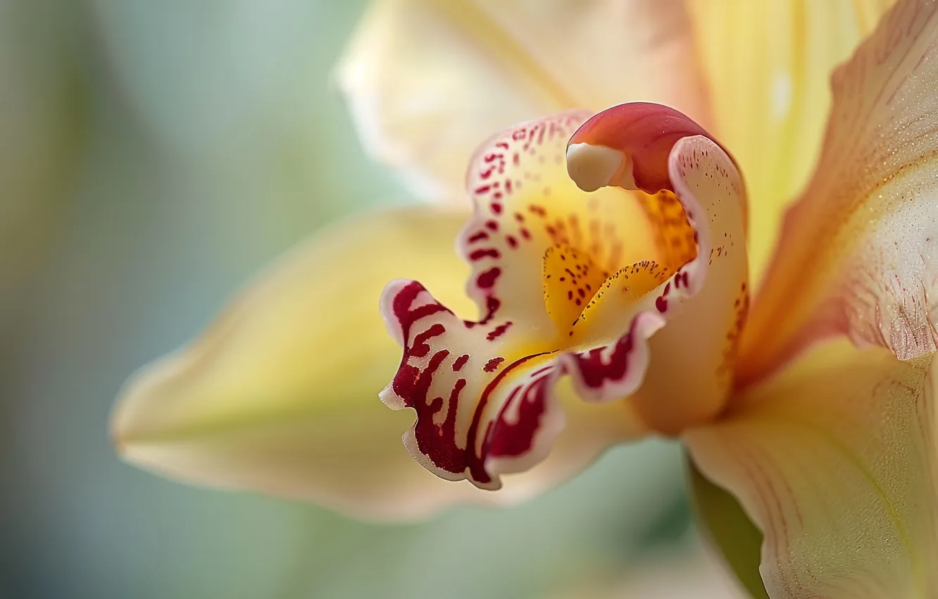 Photo wallpaper macro, flowers, blur, petals, blur, Orchid, bokeh, speck