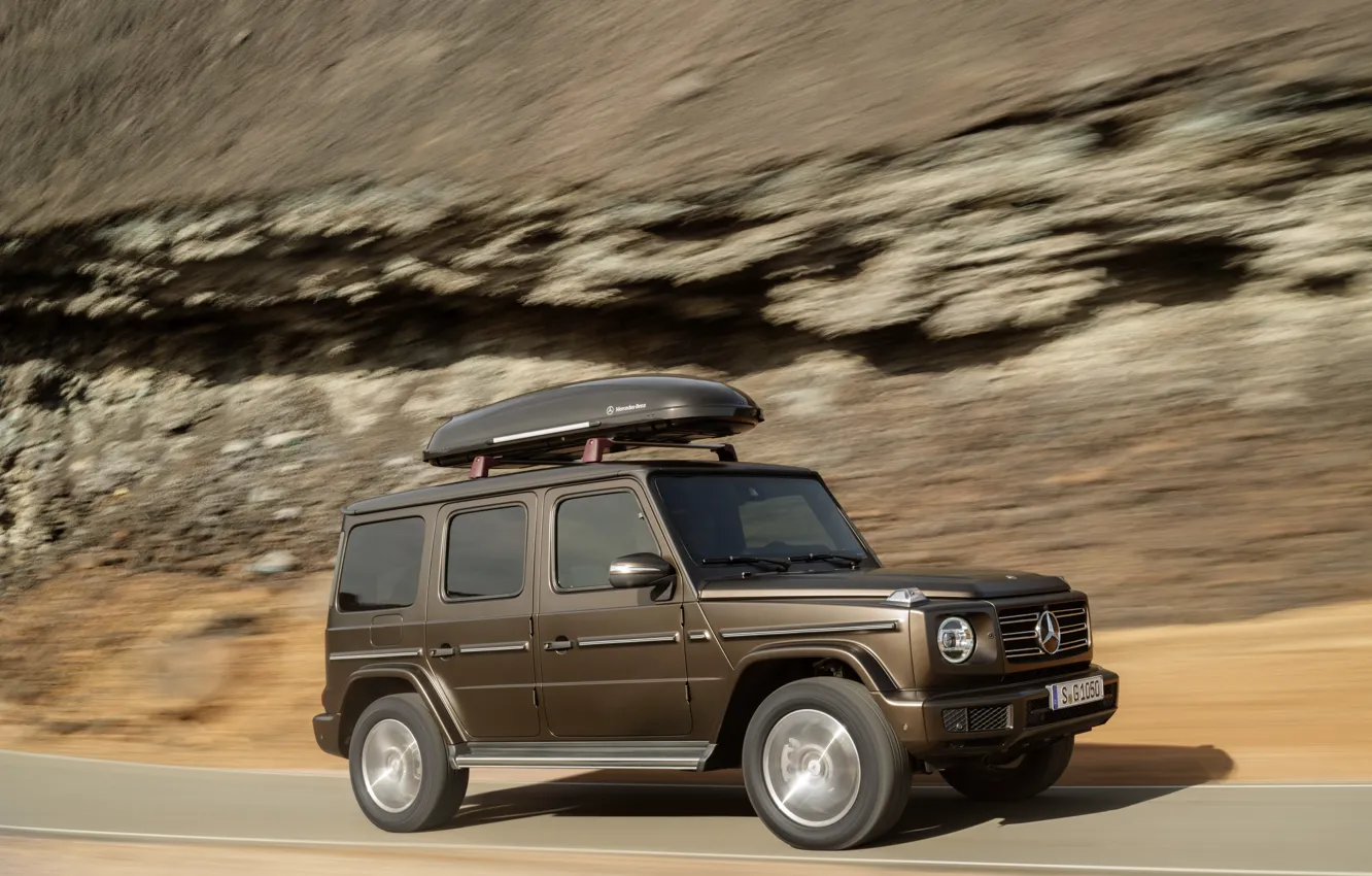 Photo wallpaper rock, Mercedes-Benz, the trunk, trip, 2018, G-Class