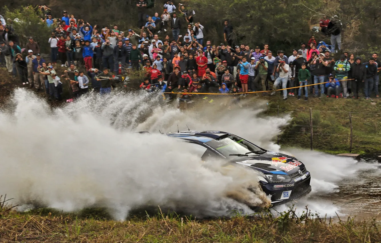 Photo wallpaper Puddle, Squirt, WRC, Polo, Volkswage
