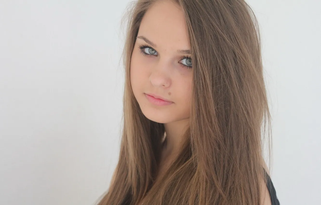 Photo wallpaper eyes, girl, sweetheart, girl, mole, beauty, beautiful, Blue eyes
