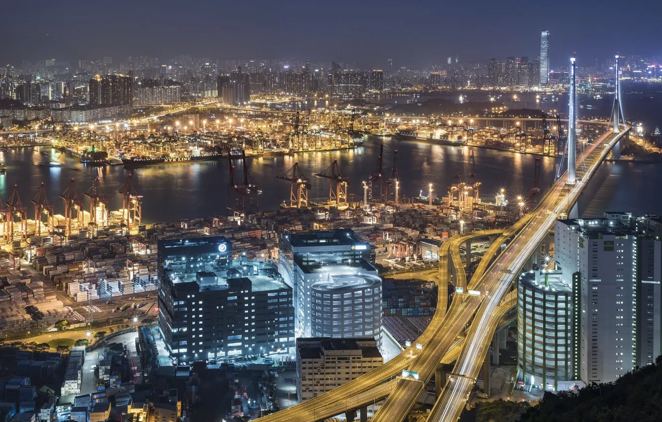 Photo wallpaper road, the city, Hong Kong, China, Hong Kong