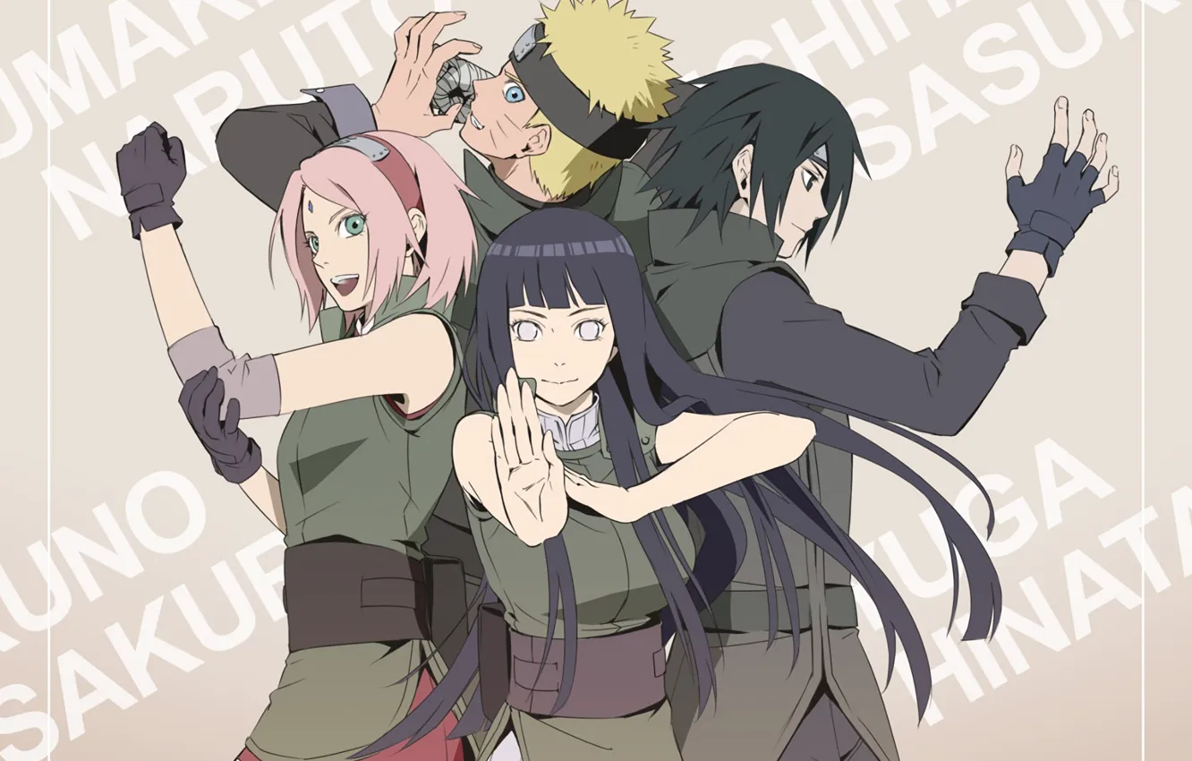 Photo wallpaper anime, Sakura, art, Sasuke, Naruto, Naruto, Hinata