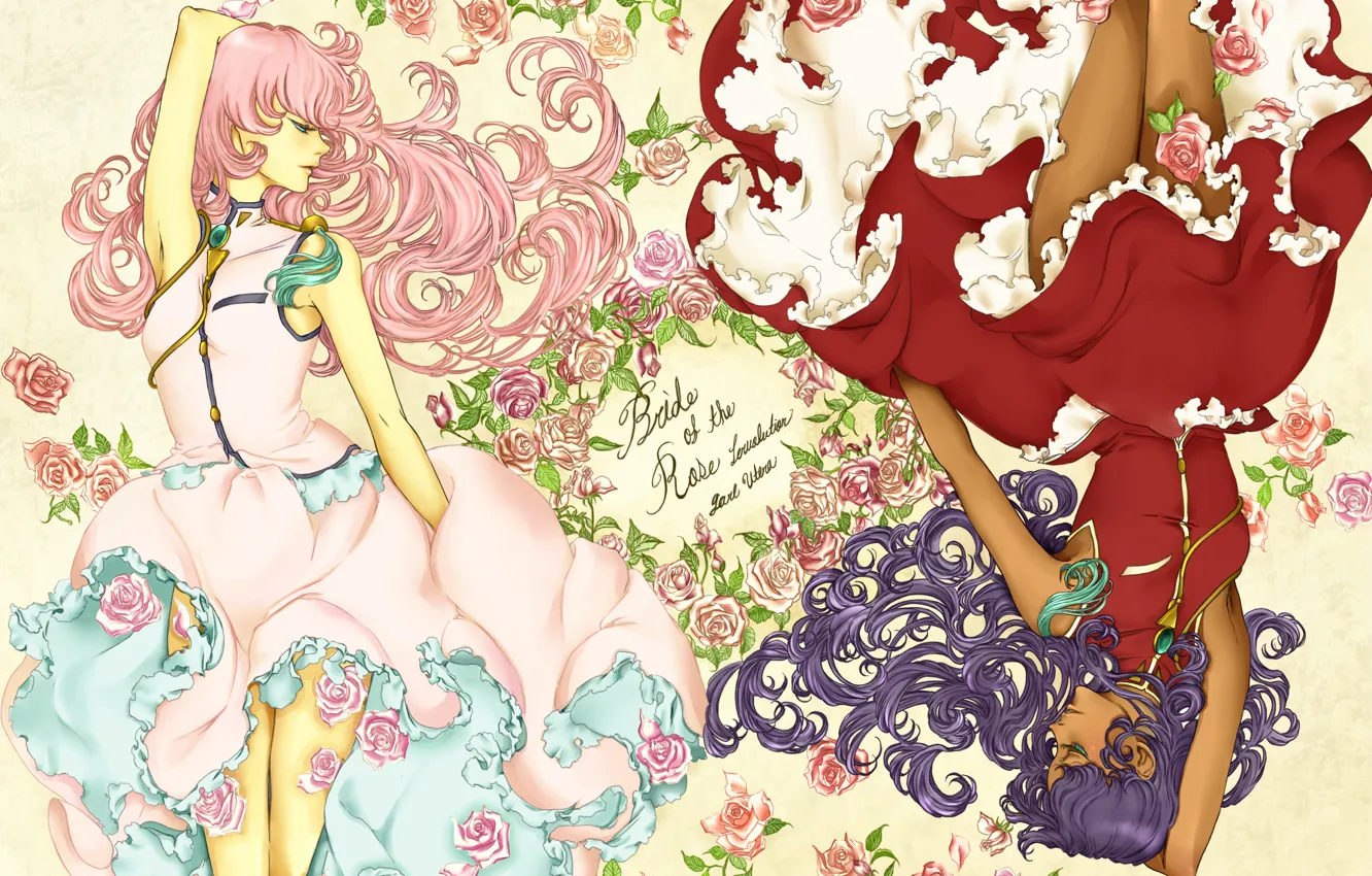 Photo wallpaper girls, roses, anime, art, revolutionary girl utena