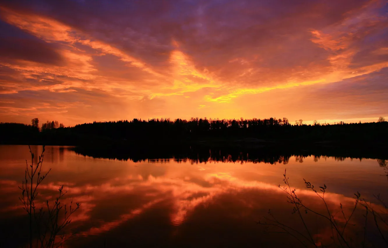 Photo wallpaper the sun, landscape, sunset, nature, sunrise