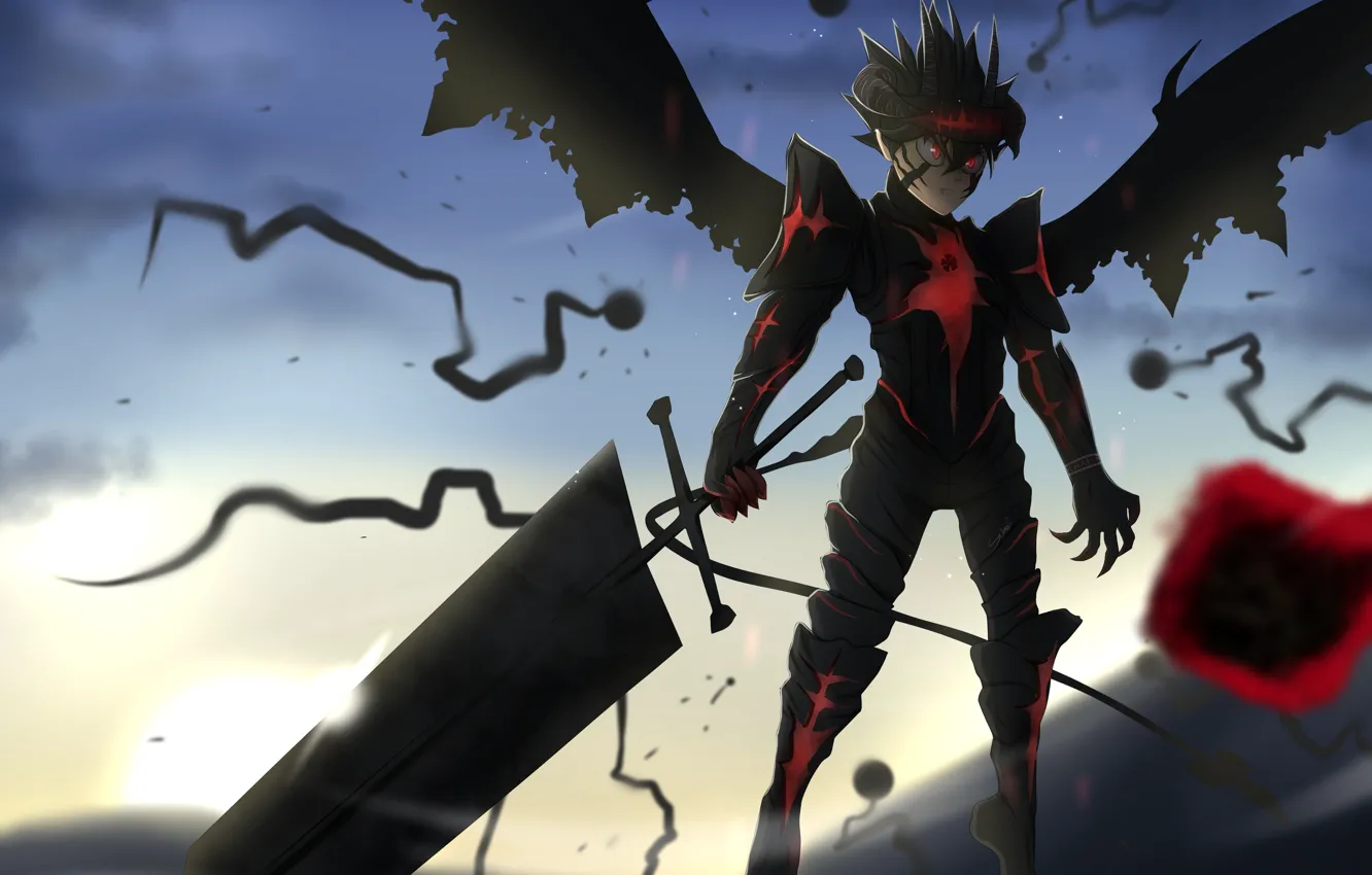 Photo wallpaper demon, red, sword, game, anime, power, ken, blade