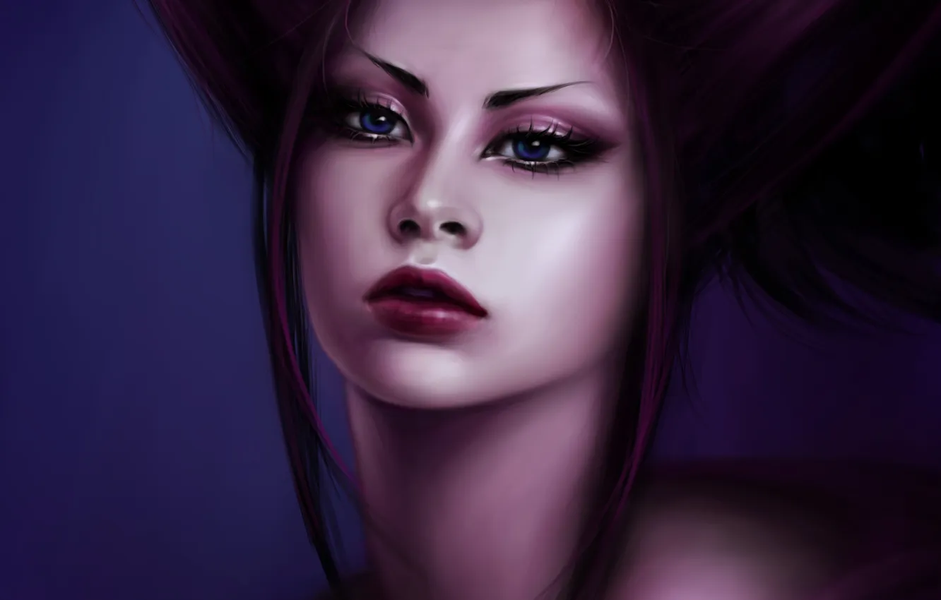 Photo wallpaper girl, art, Asian, shoulders, Mochifin