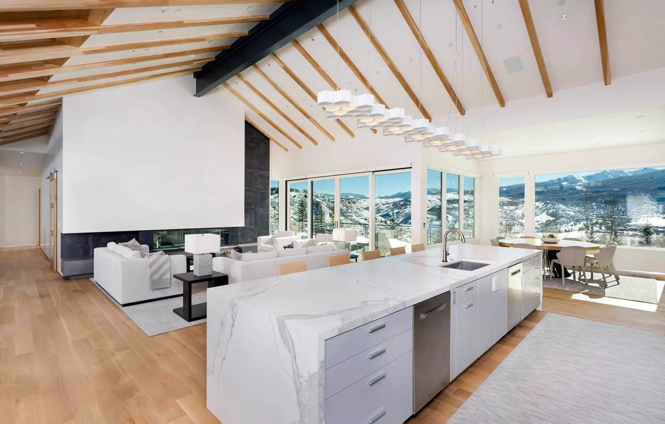 Photo wallpaper Villa, resort, living room, living space, Contemporary Residence