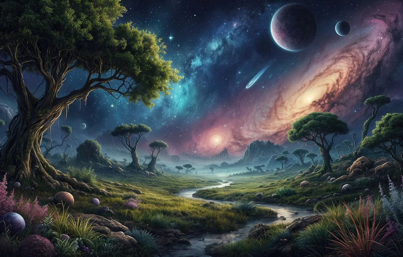 Photo wallpaper space, nature, fantastic