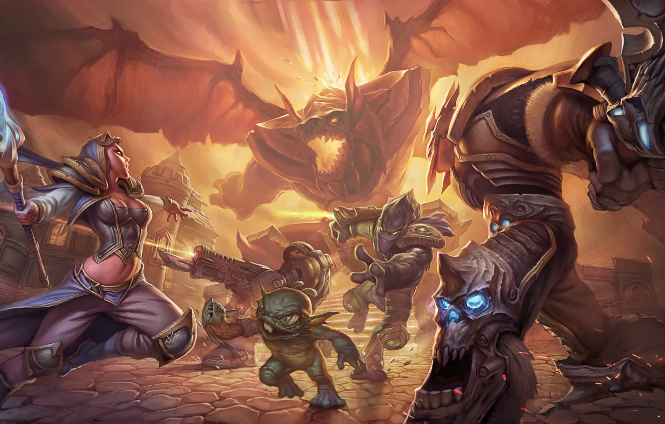 Photo wallpaper starcraft, diablo, warcraft, Jaina Proudmoore, Jim Raynor, Heroes of the Storm, Murky, zaratul