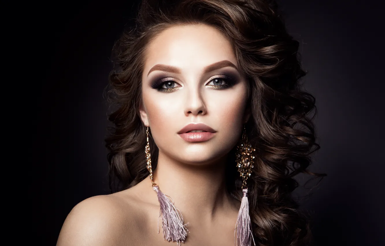 Photo wallpaper look, portrait, makeup, model, Korabkova