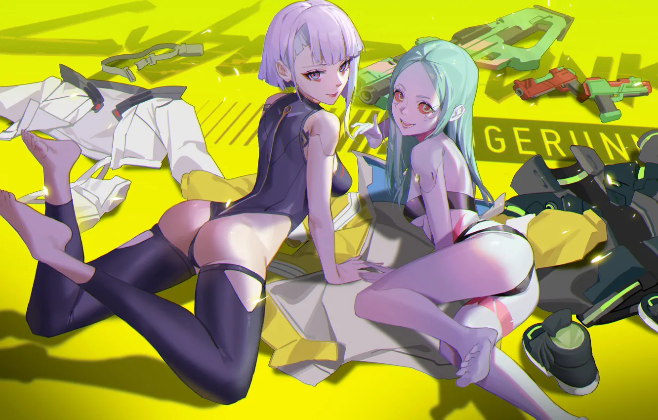 Photo wallpaper Cyberpunk 2077, Rebecca, Lucyna Kushinada, Cyberpunk Running on the Edge