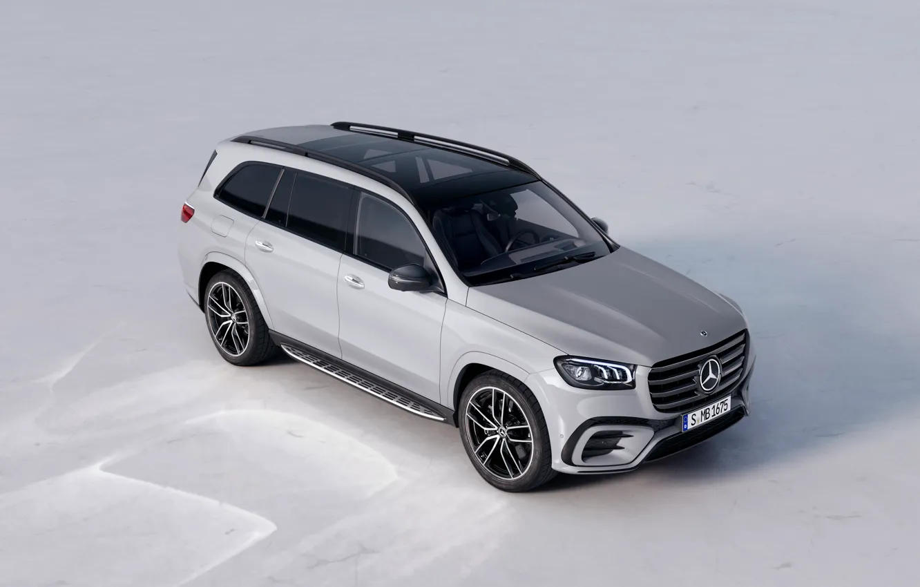 Photo wallpaper car, Mercedes, white, SUV, Mercedes-Benz GLS 580 4MATIC