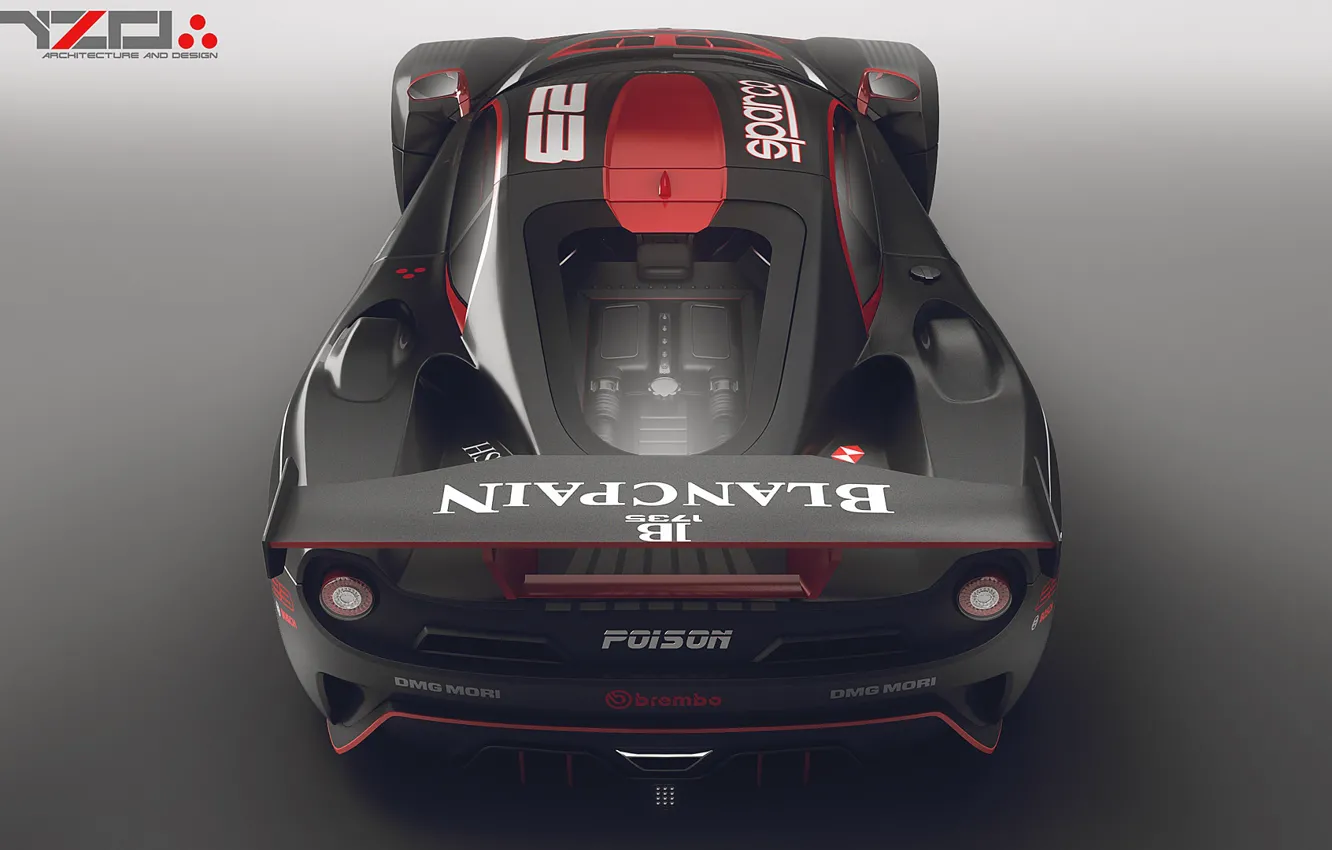 Photo wallpaper design, car, back, Poison, because concept