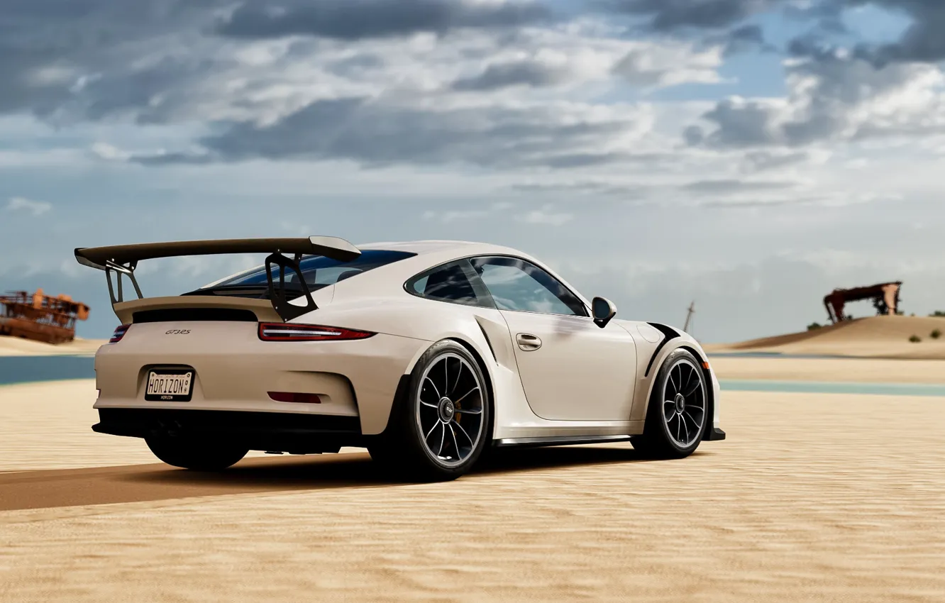 Photo wallpaper sand, white, sports car, Porsche 911 GT3 RS