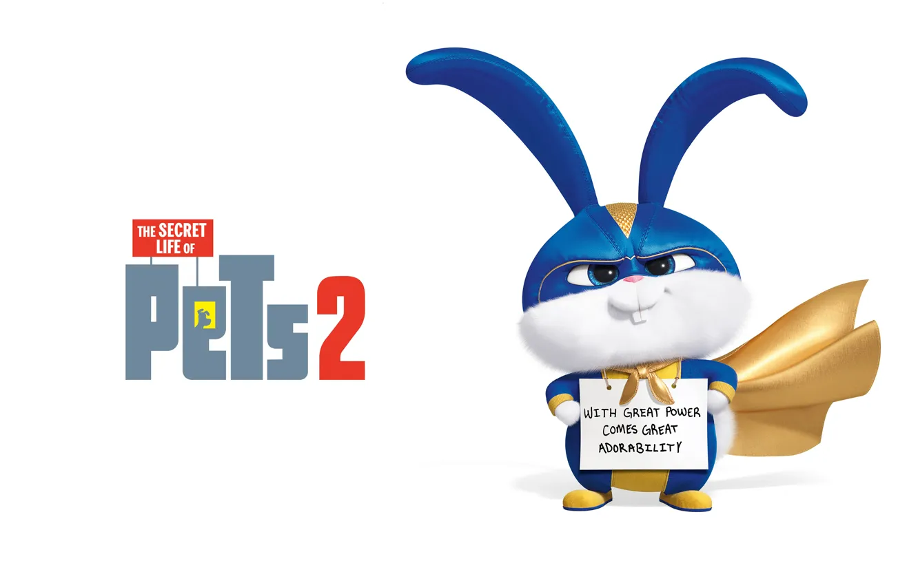 Photo wallpaper the inscription, cartoon, hare, costume, white background, poster, characters, Snowball