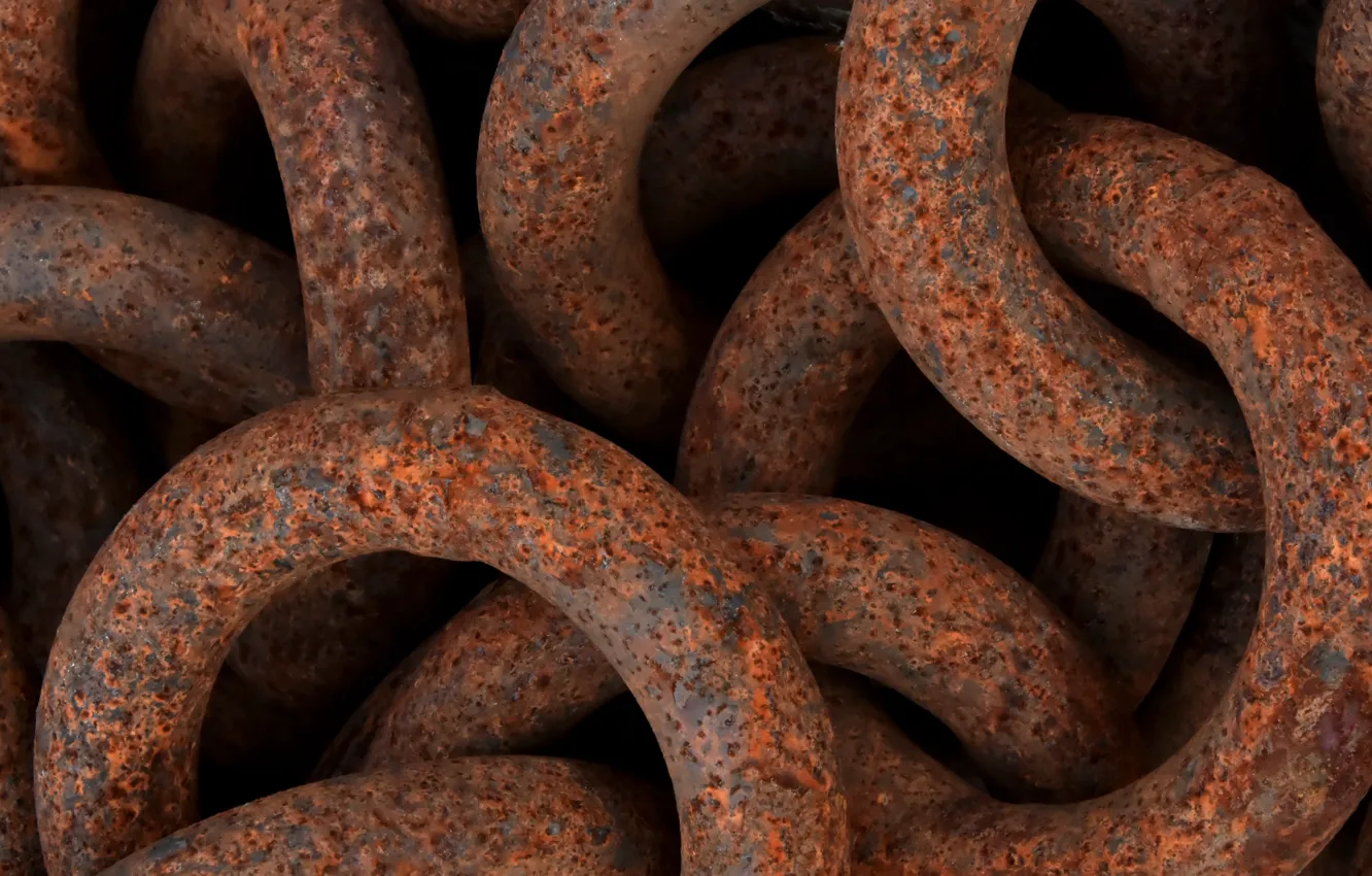 Photo wallpaper macro, rust, chain