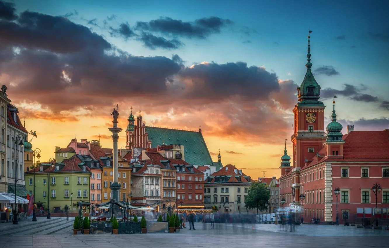 Photo wallpaper area, Poland, Warsaw, Old town, Castle Square