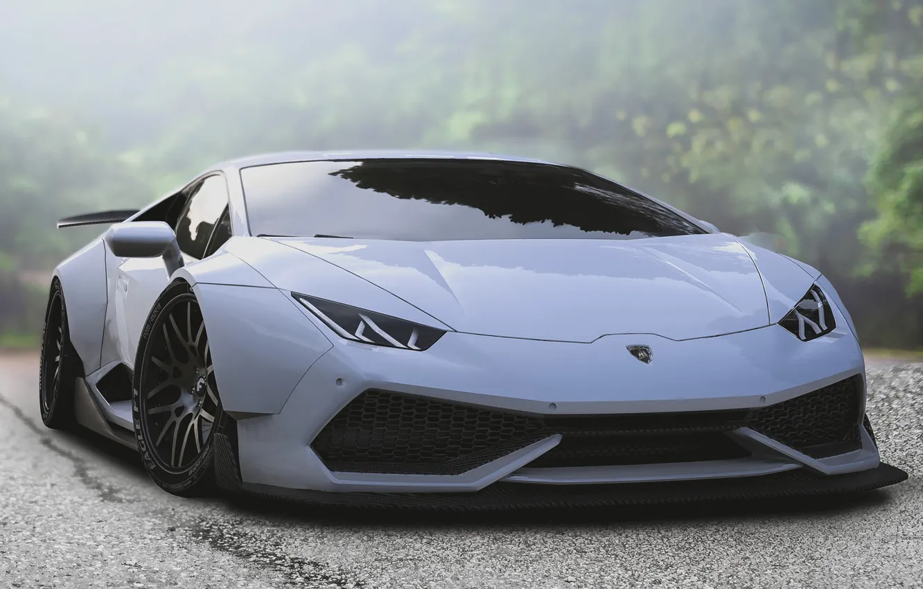Photo wallpaper machine, auto, white, Lamborghini, Lambo, art, Lamborghini Huracan, Transport & Vehicles