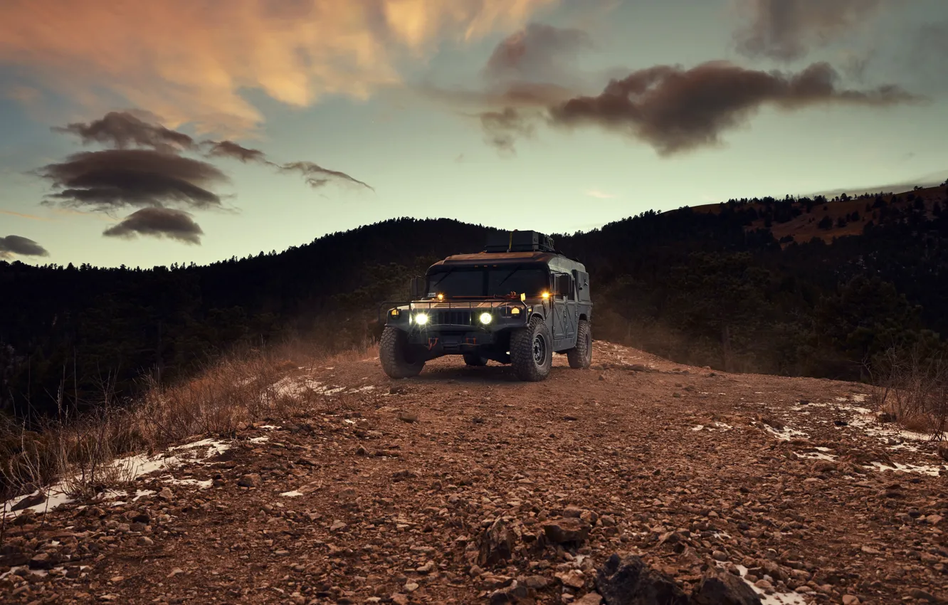 Photo wallpaper Hummer, Mountain, H1