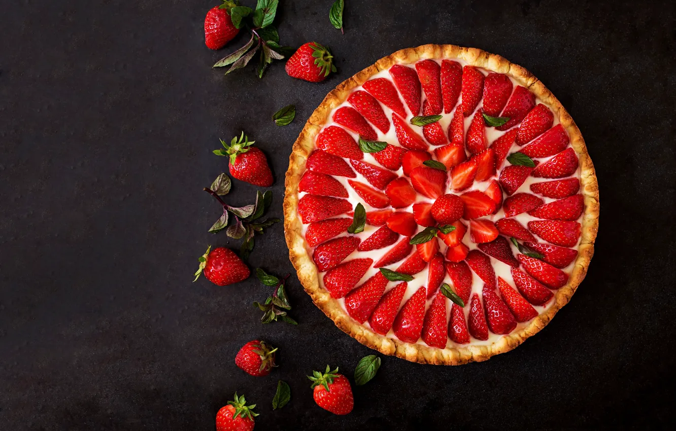 Photo wallpaper berries, strawberry, pie, cakes