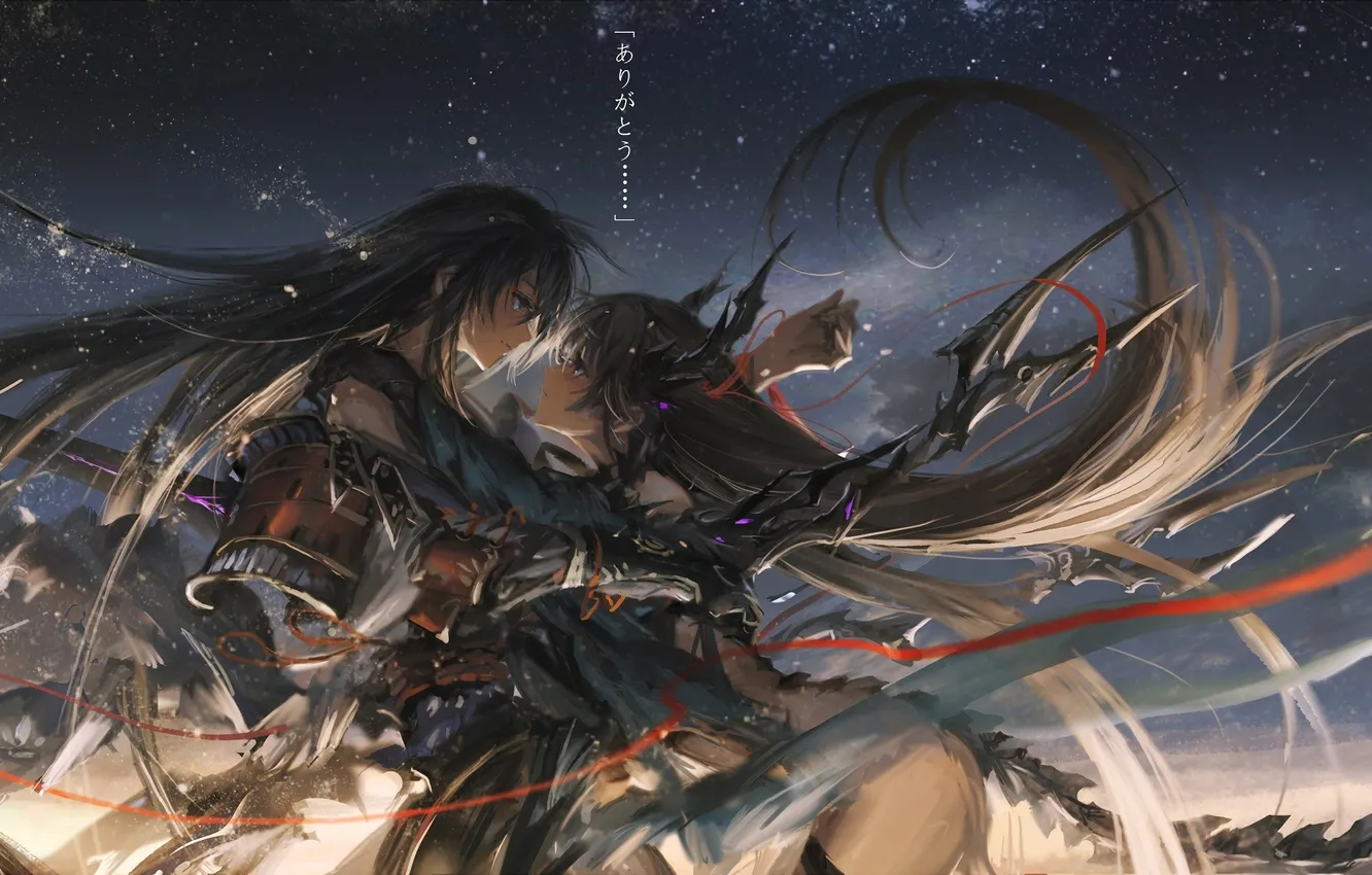 Photo wallpaper girl, anime, fantasy, guy, pixiv fantasia