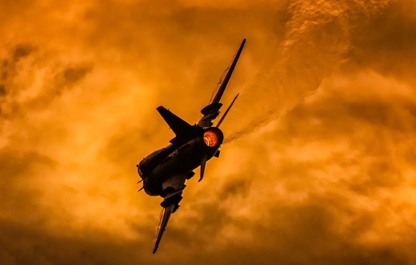 Photo wallpaper sunset, The fast and the furious, fighter-bomber, Su-22, Sukhoi Su-22M4, Polish air force, Su-22M4