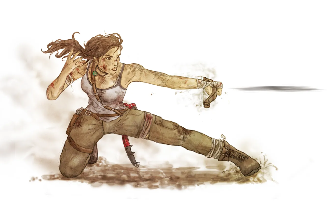 Photo wallpaper look, hair, figure, Mike, art, Tomb Raider, Lara Croft