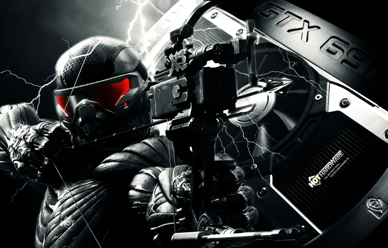 Photo wallpaper weapons, New York, bow, soldiers, arrow, nanosuit, Crysis 3, Crytek.690 video card