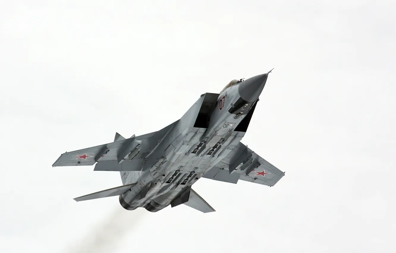 Photo wallpaper flight, fighter, double, interceptor, The MiG-31