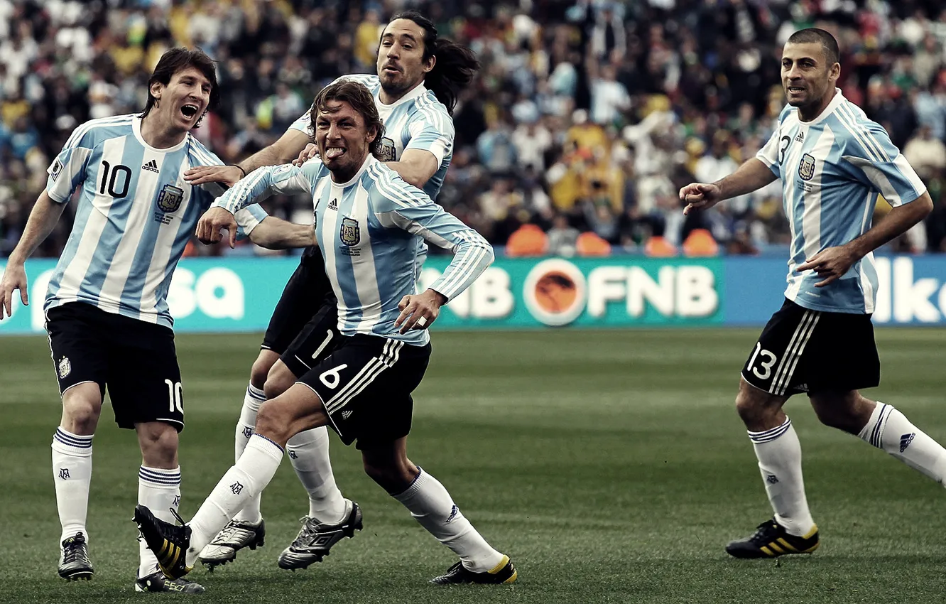 Photo wallpaper sport, the game, team, player, stadium, Argentina, walter samuel, gabriel heinze