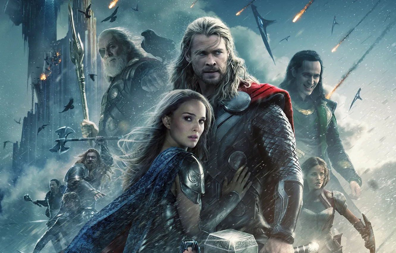 Photo wallpaper Natalie Portman, Thor, Chris Hemsworth, Asgard