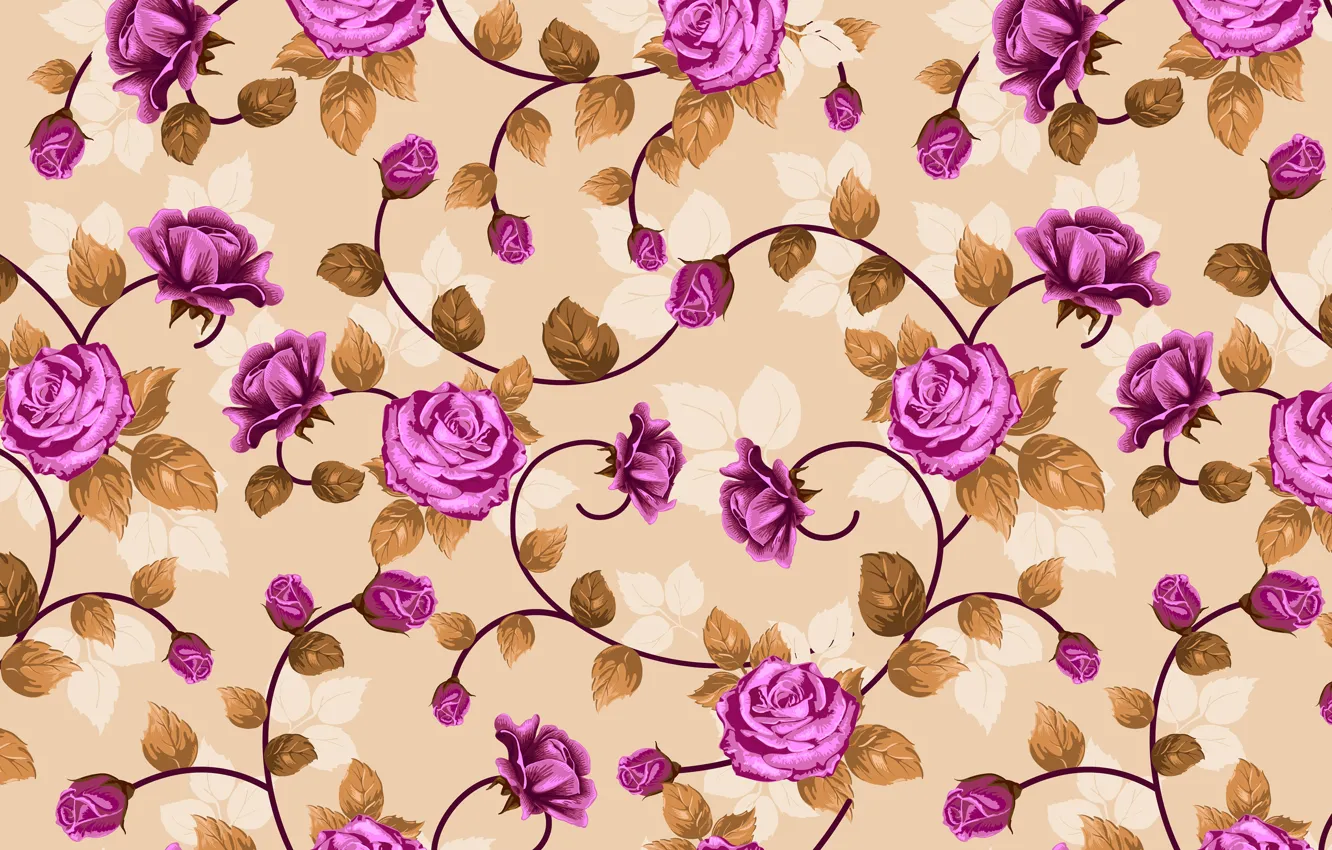 Photo wallpaper flowers, roses, weave