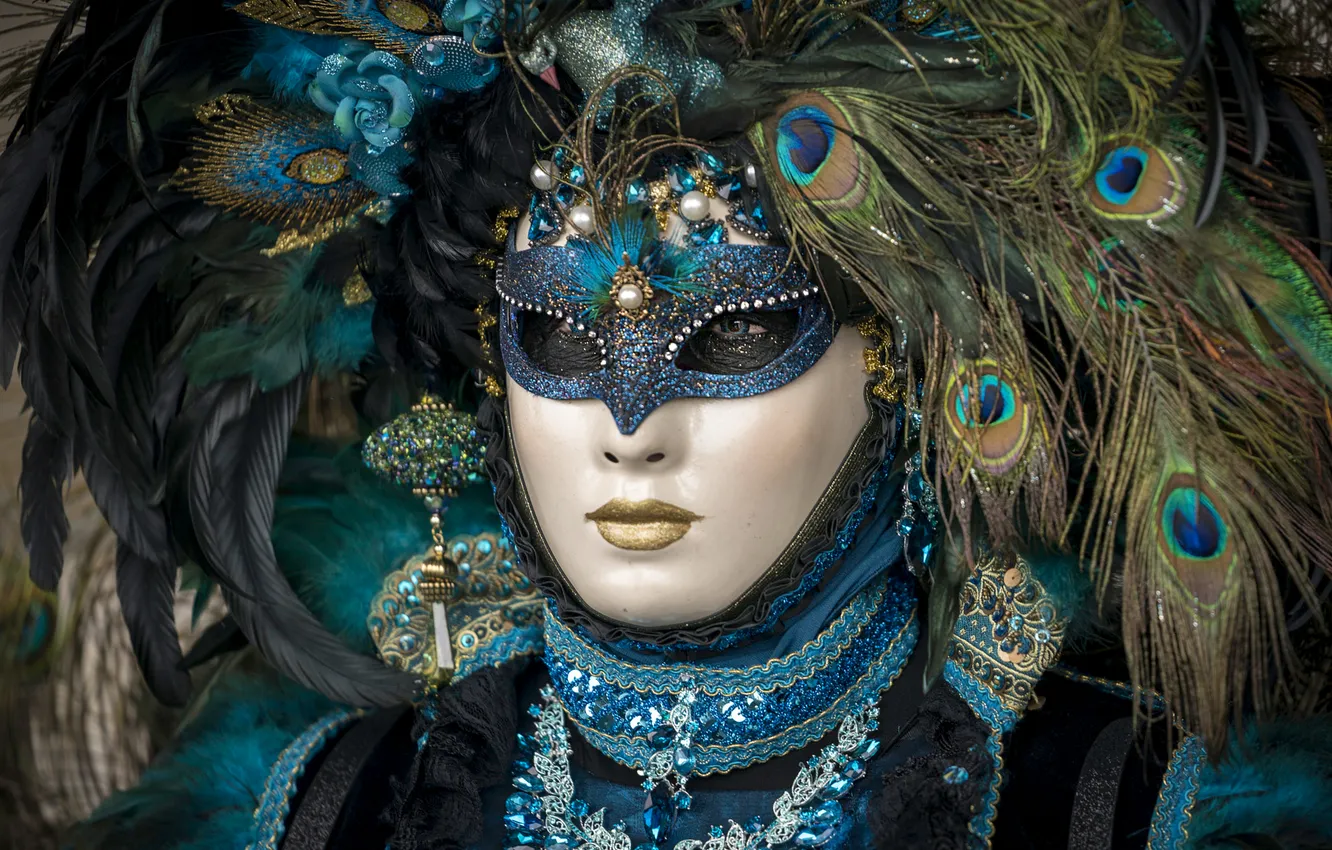 Photo wallpaper girl, decoration, style, mask, Italy, costume, Venice, outfit