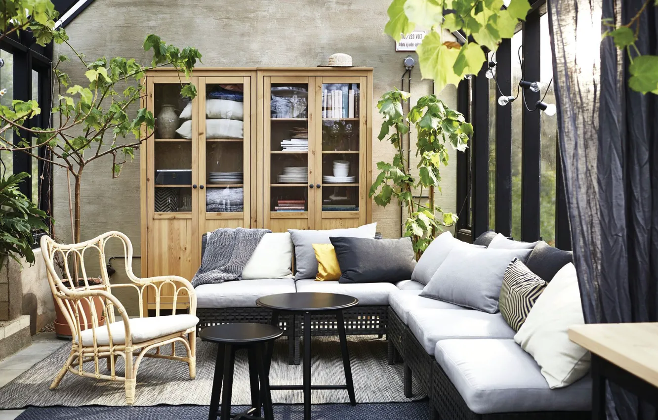 Photo wallpaper design, style, room, interior, living room, IKEA, IKEA idea decor, IKEA Decor