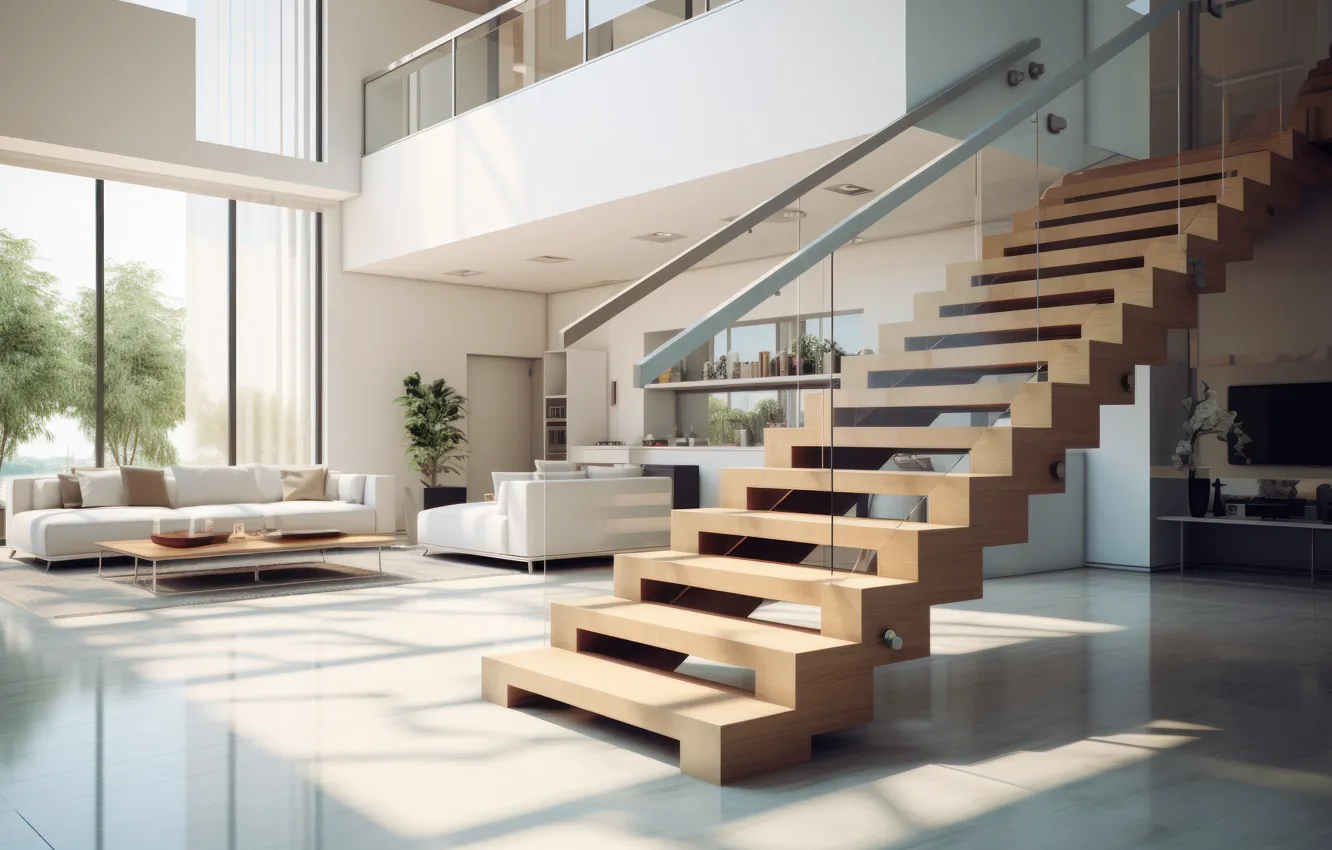 Photo wallpaper home, room, furniture, interior, the room, AI art, neural network