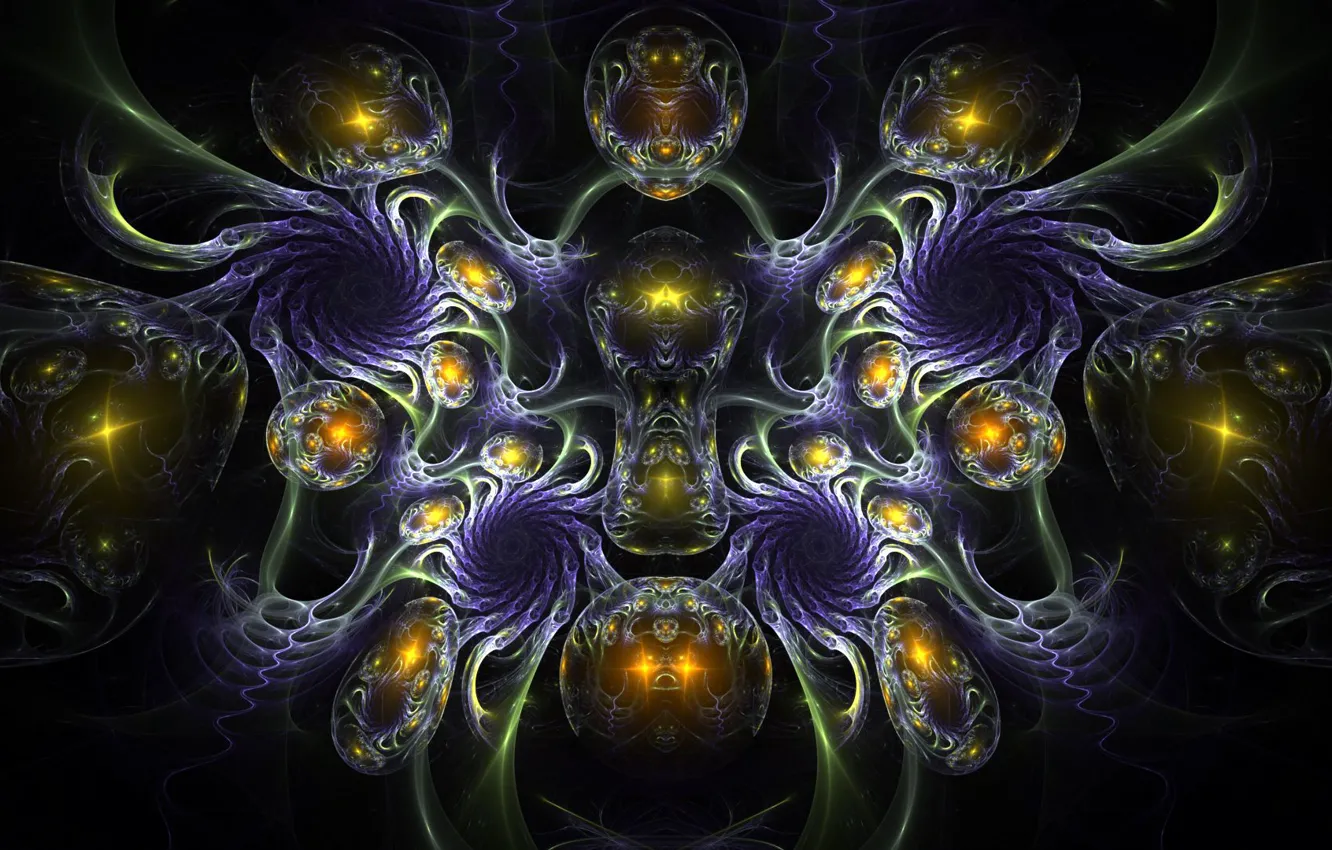 Photo wallpaper abstraction, the dark background, art, fractal, ornament, composition, Wallpaper from lolita777