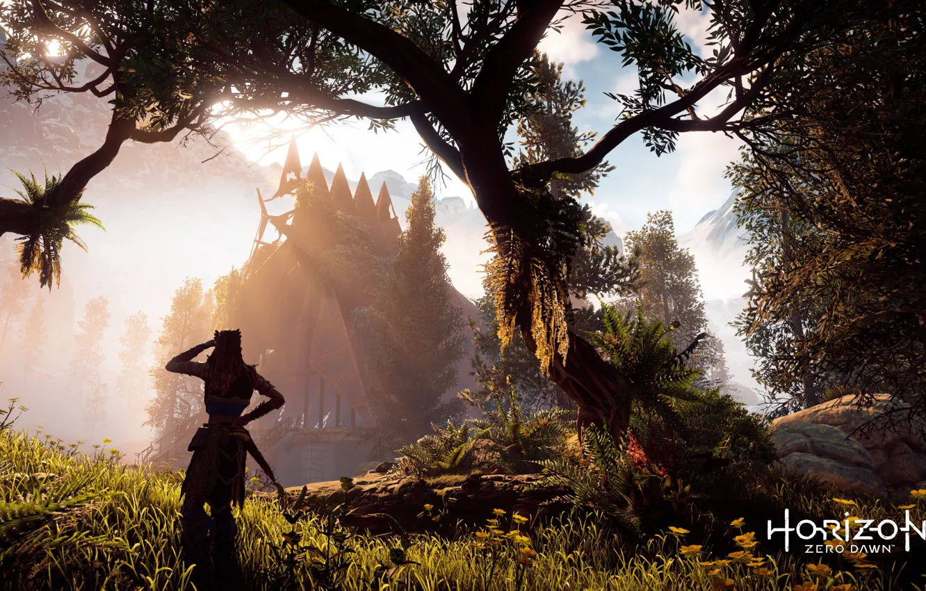 Photo wallpaper PS4, Aloy, Horizon Zero Dawn