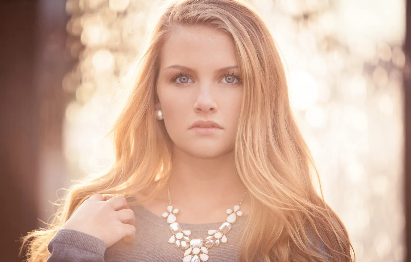 Photo wallpaper girl, face, portrait, blonde