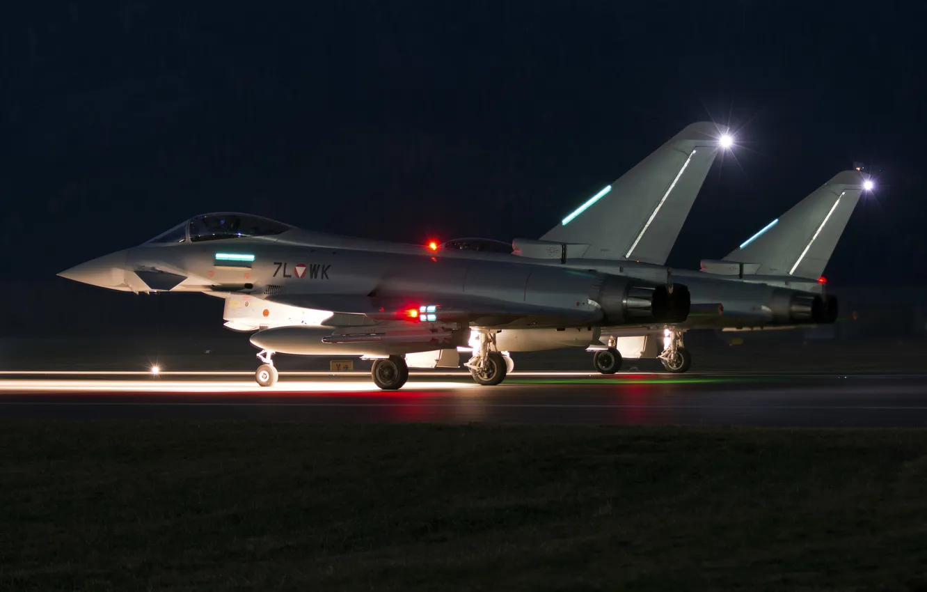 Photo wallpaper the evening, fighter, multipurpose, Eurofighter Typhoon