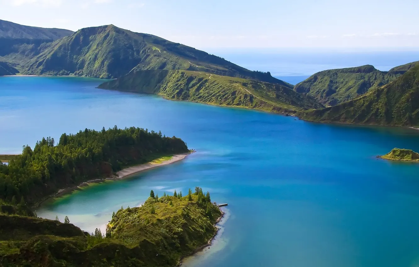 Photo wallpaper mountains, nature, river