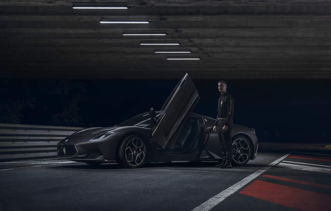 Photo wallpaper car, Maserati, Driver, MC20, Maserati MC20 Notte Coupe, Andrea Bertolini