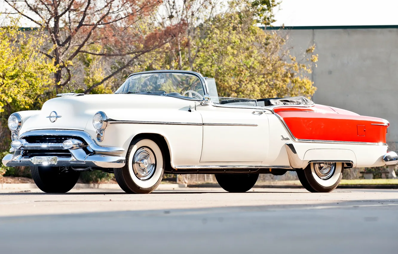 Photo wallpaper white, 1953, convertible, Fiesta, luxury, Oldsmobile